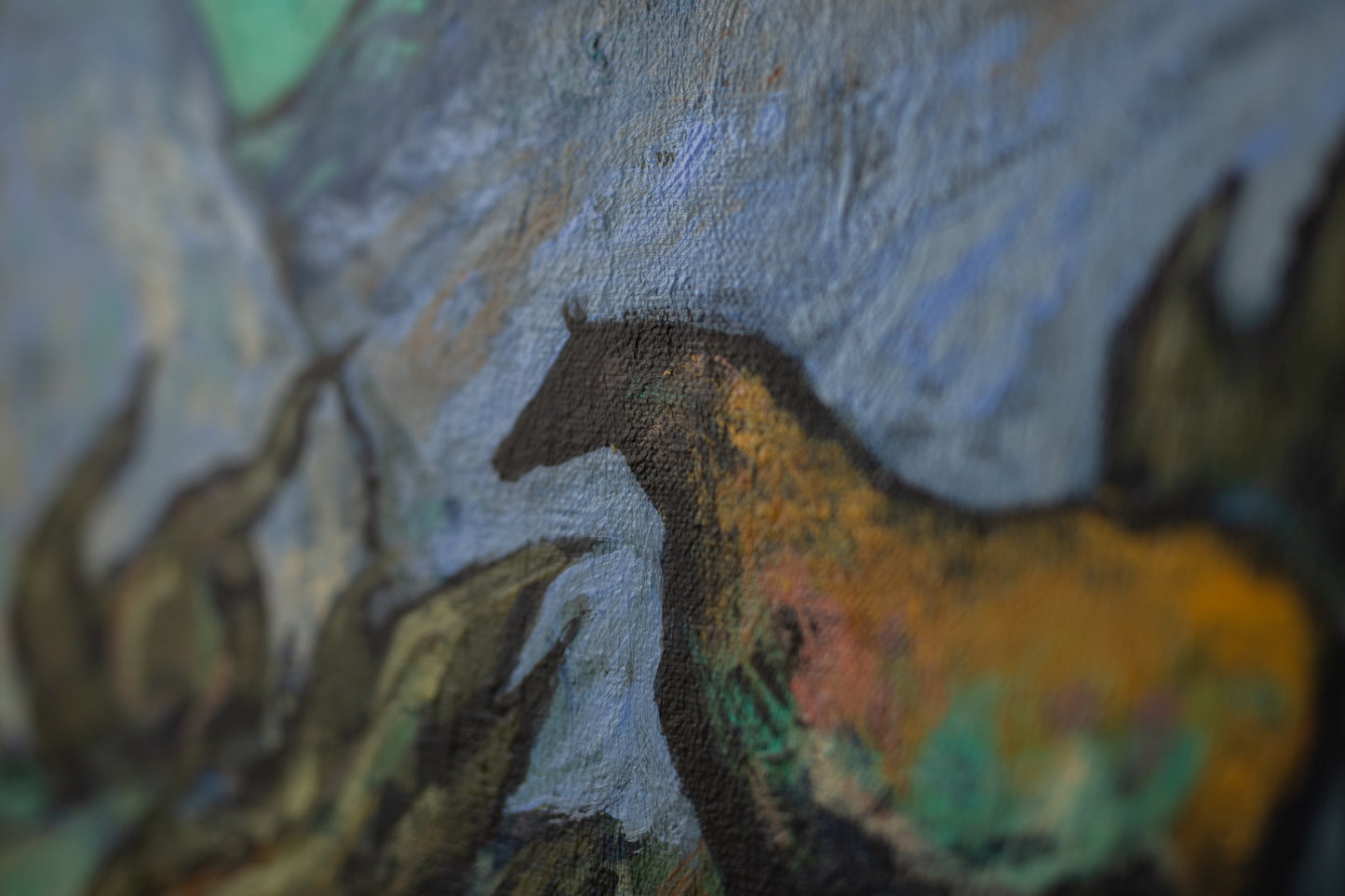 Horse with Blue Mountains